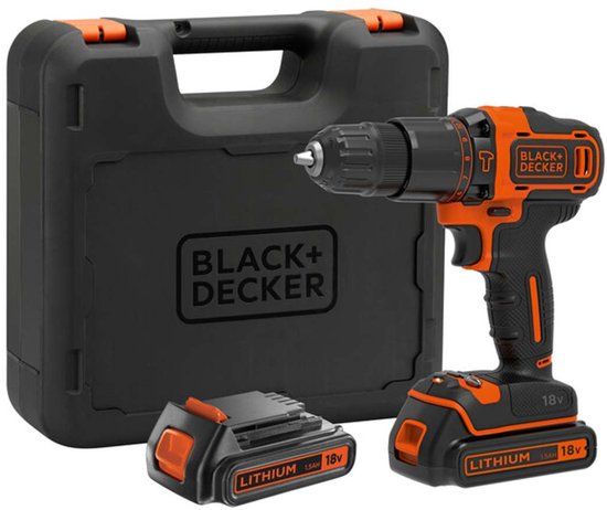 BLACK+DECKER BDCHD18KB Accuboormachine - 18V - Incl. 2 Accu's & Koffer