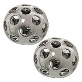 Set van 2 ballen van keramiek in zilver 10 cm