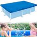 Bâche rectangulaire pour piscine, Bleu, Protectrice et résistante aux UV