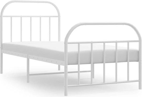 vidaXL Bedframe metaal wit 90x190 cm