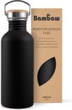 Bambaw® Waterfles 1 liter - Zwart