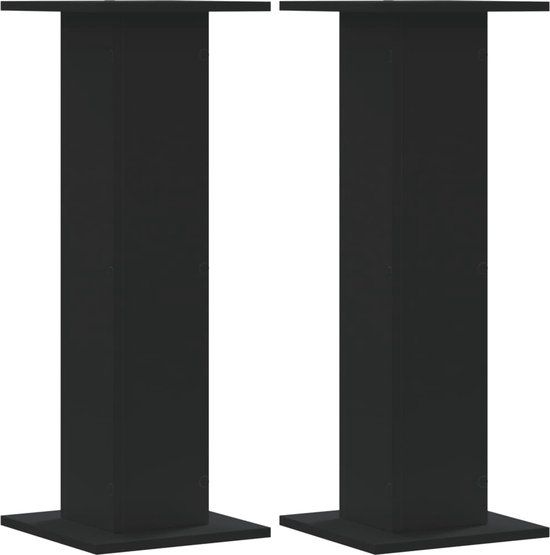 vidaXL Speakerstandaards - 2 st - 30x30x80 cm - Bewerkt Hout - Zwart