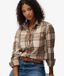 Superdry & Co Lumberjack Geruite Flanellen Overhemd Beige Grootte: 36