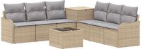 vidaXL Bankstel 2 zitplaatsen Beige en Lichtgrijs Polyrattan 37 cm