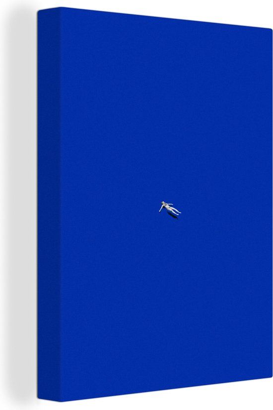 OneMillionCanvasses Canvas Schilderij Vintage - Blauw - Vrouw - 60x80 cm - Wanddecoratie