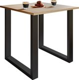 VCM Eettafel Rechthoek Modern Schwarz / Sonoma-Eiche