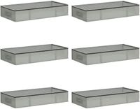 vidaXL Boîte de rangement avec fenêtre transparente 6 pièces tissu non-tissé gris 48 x 15 x 90 cm