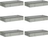 vidaXL Boîte de rangement avec fenêtre transparente 6 pièces tissu non-tissé gris 48 x 15 x 90 cm