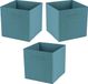 Urban Living Opbergmand Square Box - 3x - karton/kunststof - 29 liter - petrol blauw - 31 x 31 cm