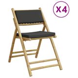 VidaXL Bistrostoel Terras Gecapitonneerde zitting Bamboo Grijs