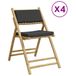 VidaXL Bistrostoel Terras Gecapitonneerde zitting Bamboo Grijs