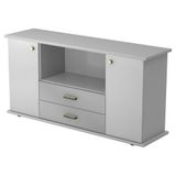 hjh OFFICE PRO Dressoir met Deuren + Lades | Grijs | 166,1 x 44,8 x 84 cm | Kapa SB