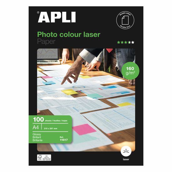 APLI 11817 Fotopapier Wit Glans A4 160 g/m² 100 vel