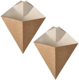 Conpax Sacs à frites - Sacs à pommes de terre - Cornets - 100 pièces - Carton avec porte-sauce - 23 x 19 cm