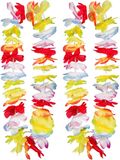 Boland Hawaii krans/slinger - 2x - Tropische/zomerse kleuren mix - Bloemen hals slingers