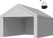VEVOR Carport Vervangend Dak, 6,09 X 3,96 M, Draagbare Garagetent met Zijwanden, Uv-Bestendig, Zware Autohoes, Grijs