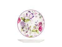 H&H Madam 12 stuks fruitborden, porselein, bloemendecoratie, wit, 20 cm