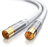 CSL - 3m antennekabel 8k 4k HDTV 135dB 75 Ohm - premium coaxkabel - FullHD 4k UHD - coaxstekker > coaxkoppeling - DVB-T en DVB-T2 DVB-C DVB-S DVB-S2 DAB DAB - afscherming 135dB