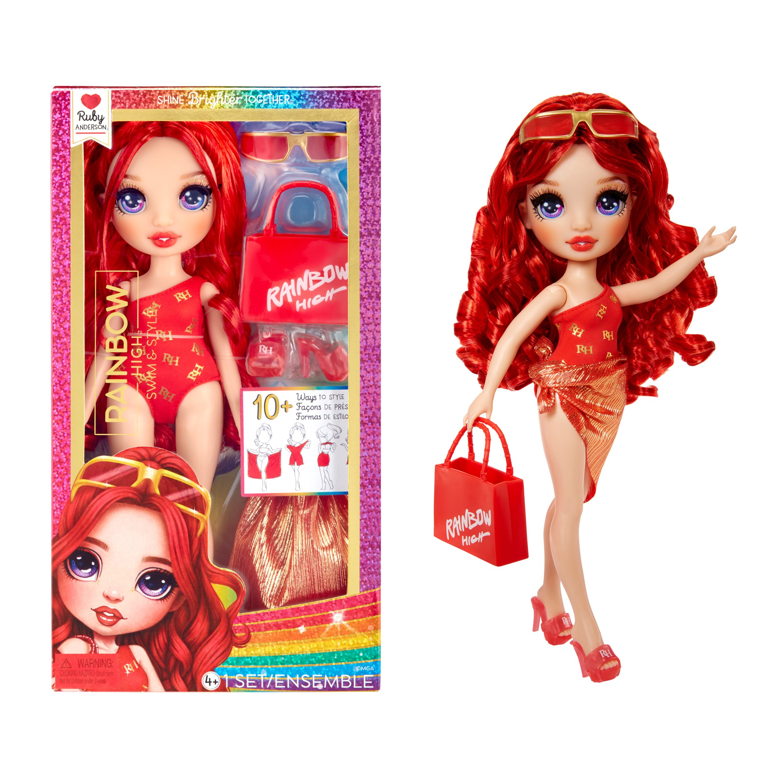 Rainbow High Swim & Style Fashion Doll - Ruby (Red) - 28cm