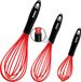 anaeat Fouet en silicone, set van 3, rouge