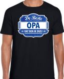 Bellatio Decorations Shoppartners Bv Cadeau t-shirt voor de beste opa voor heren - zwart met blauw - opa's - kado shirt / kleding - verjaardag / collega M