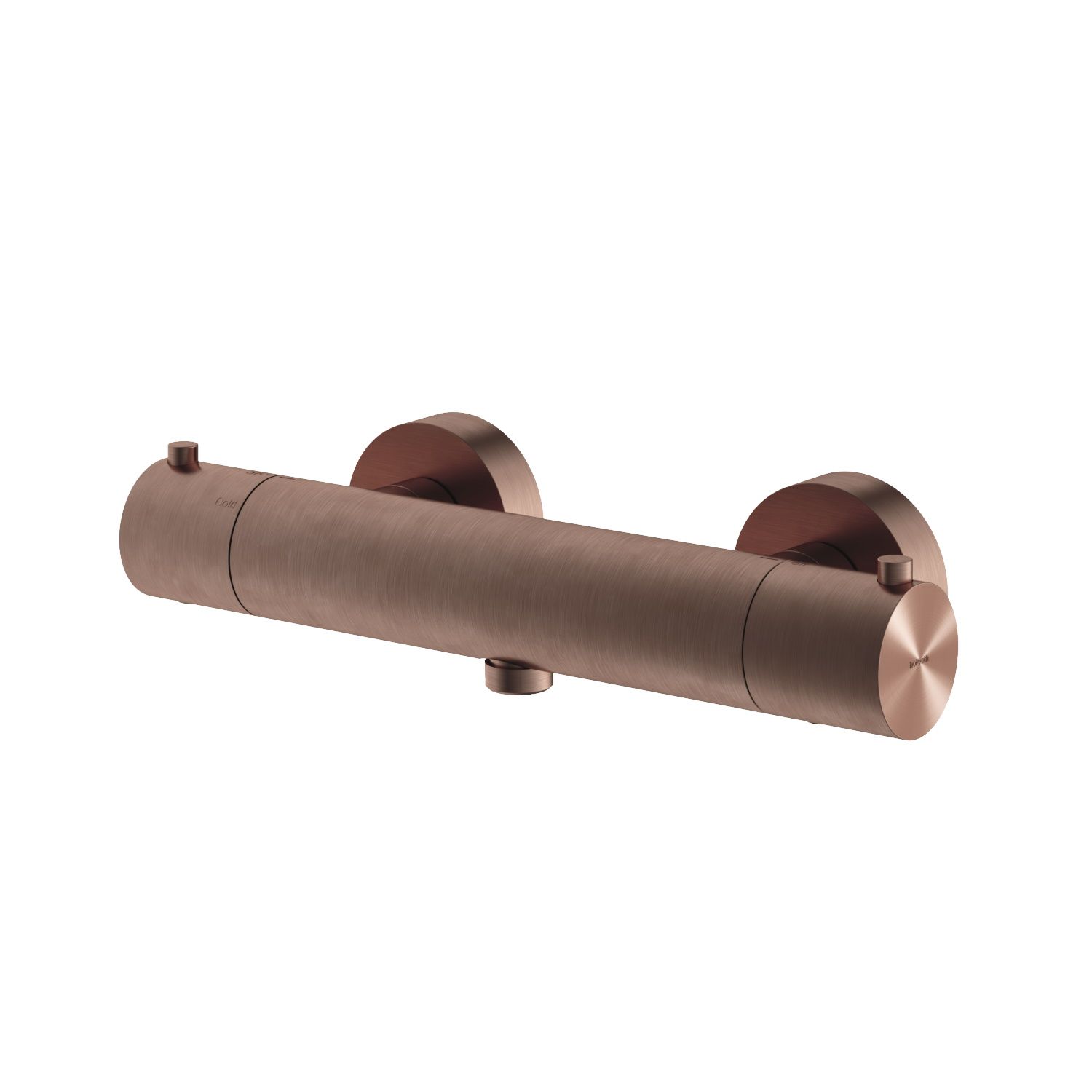 hotbath Douchemengkraan hotbath archie thermostatisch met 1/2" doucheslang onderaansluiting geborsteld koper pvd