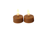 Countryfield Lyon Theelichtjes met LED - Amber - Ø4 x 5,2 cm - 2 stuks