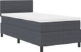 vidaXL Boxspring bed Donkergrijs en Wit 90 x 200 cm Corduroy stof