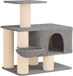 vidaXL Tour pour chat avec poteaux à gratter en sisal Gris clair 96 cm