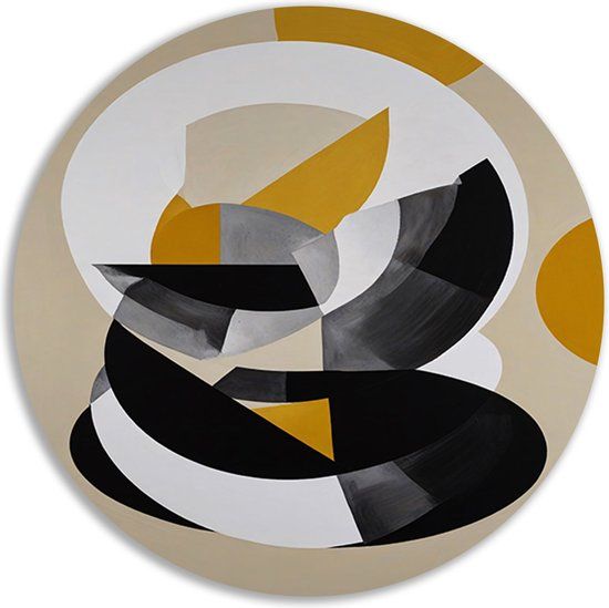 Merkloos / Sans marque Abstracte Kunst Schilderij Rond - Minimalistisch - 40x40 cm - Forex