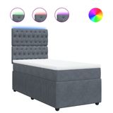 VidaXL Boxspringbed met matras, donkergrijs, 120x200 cm, fluweel