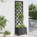 Maison Exclusive Jardinière avec treillis, noire, 40x30x135 cm, en bois massif de sapin
