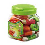 Merkloos Plastic puntenslijper met gum, puntenslijper twist, enkele puntenslijper, in plastic koker/24 stuks