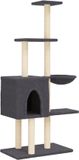 vidaXL Arbre à chat avec poteaux à gratter en sisal 145 cm gris foncé