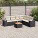Prolenta Maison Exclusive - Tuinset voor de tuin, 7-delig, met kussens, zwart, van polyrotan