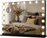 Bayt Hollywood Miroir avec Éclairage - Miroir de Maquillage avec Éclairage - Miroir avec Éclairage - Hollywood Miroir 80x60 - Dimmable - Grossissement 10x - 80x60cm - Noir