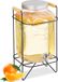 Merkloos Relaxdays Drankdispenser met houder - 8 liter - Glas - Kraantje - Handgrepen