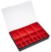 Boîte de rangement boîte de tri boîte de rangement avec compartiments - 16 compartiments - Noir et rouge - 330 x 247 x 54 mm