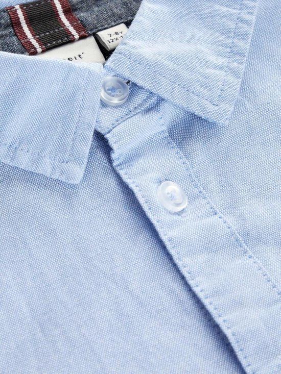 NAME IT KIDS NKMNEWSA Blouse - Biologisch Katoen - Lichtblauw - Jongens