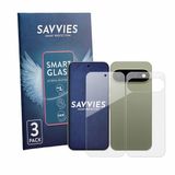 Savvies 3 Stuks Screenprotector - Geschikt voor Google Pixel 11 Pro XL (Voor+Achter) - Glas Transparant