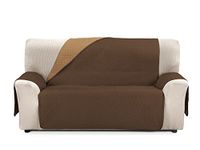 Cardenal Textil Rubi bankovertrek, tweekleurig, omkeerbaar, polyester, beige/bruin, 2-zits