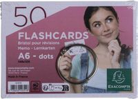 Exacompta 19x Pak 50 Flashcards onder film + gebroken ring - bristol karton dots geperforeerd - Formaat A6 - Wit
