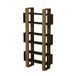 WELL HOME MOBILIARIO & DECORACIÓN Decoratief boekenkast voor woonkamer of ontvangstruimte, spaanplaat met melamine coating, walnootkleur en antraciet, 160 x 80 x 25,6 cm