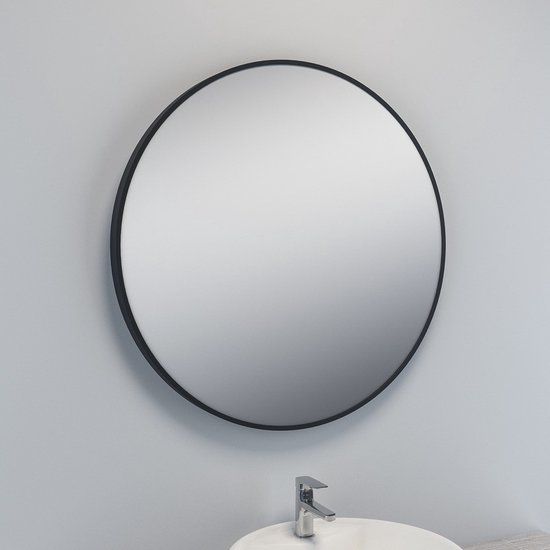 Van Marcke Circolare Ronde Wandspiegel - 60x60 cm - Zwart
