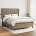 vidaXL Boxspringbed met matras, taupe, stof, 140x200 cm