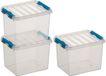 Sunware 3x Q-Line Storage Box - 3 Liter - Transparent/Blue