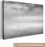 OneMillionCanvasses Canvas Schilderij - Zee Landschap - 60x40 cm - Grijs