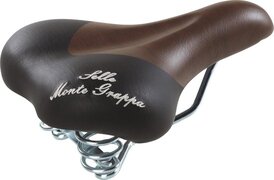 Monte Grappa Selle Fashion - Fietszadel - Met veer - Donkerbruin / Zwart