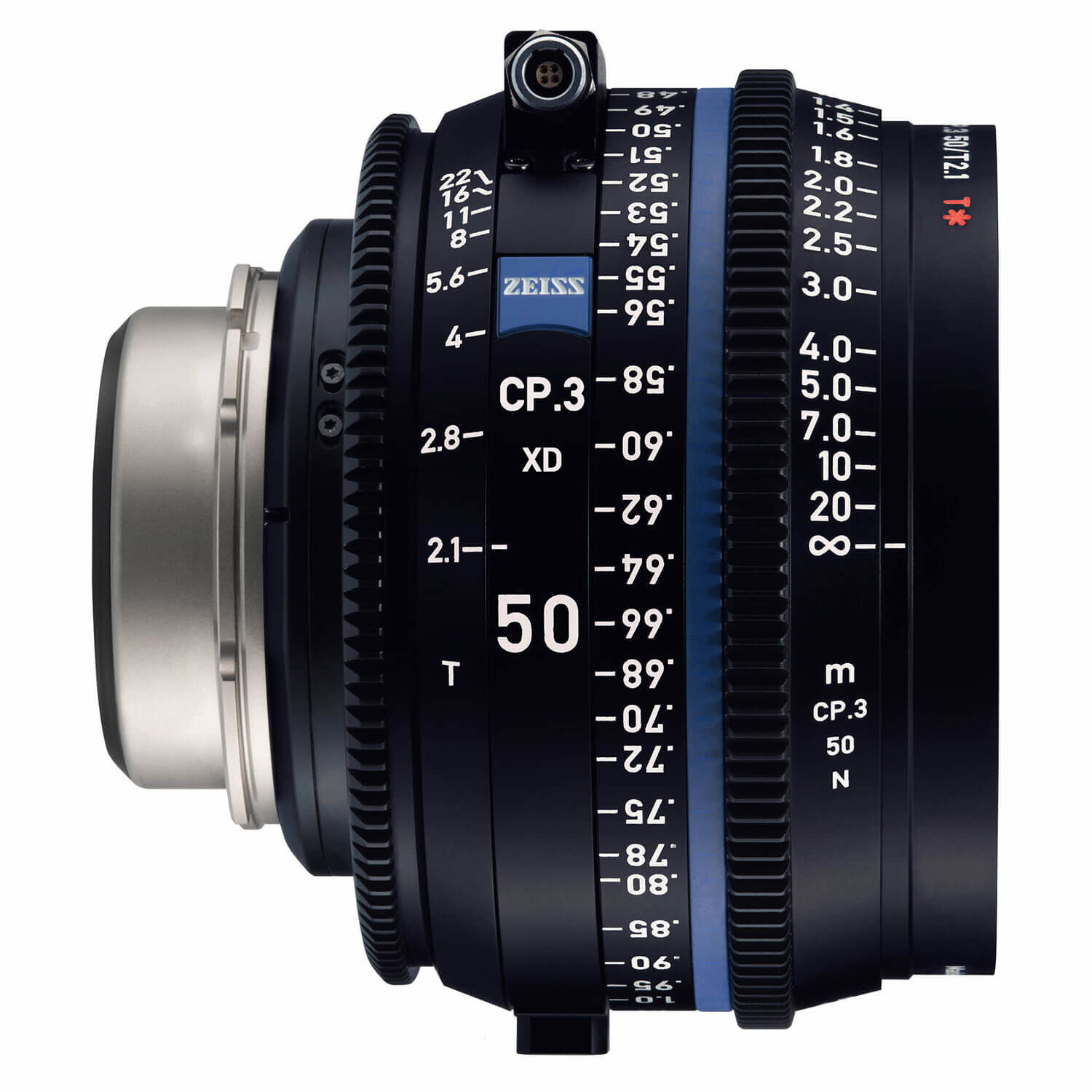 ZEISS Compact Prime CP.3 XD 50mm T2.1 PL-vatting met eXtended Data