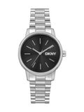 DKNY Urban dameshorloge roestvrij staal 32 mm zwart zilver kwarts